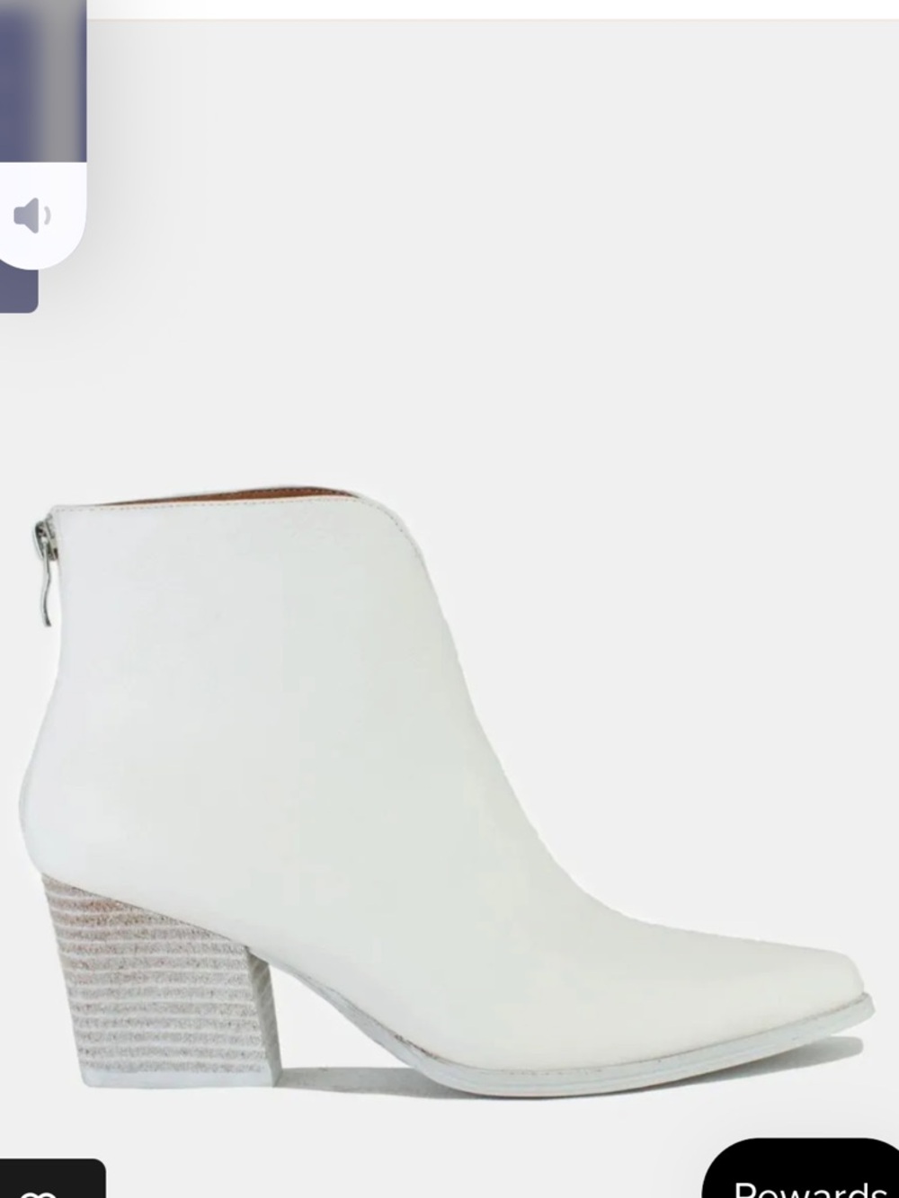 BEAST FASHION White Pointed Toe Ankle Booties -Size 8